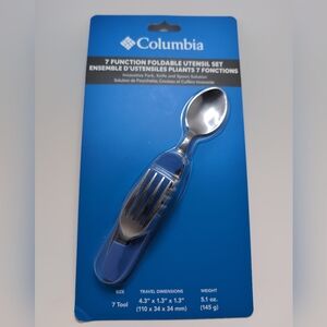 Columbia 7 Function Foldable Utensil Set Camping Survival Stainless Steel NEW